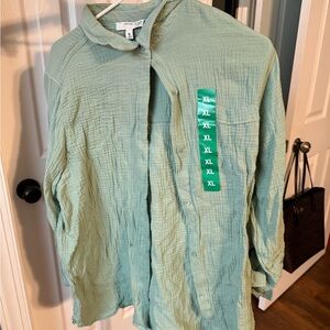 Anne Klein Light Green Button Down Shirt